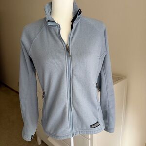 REI Ribbed Light Blue Polartek Fleece Full Zip Jacket Size Medium (EUC)